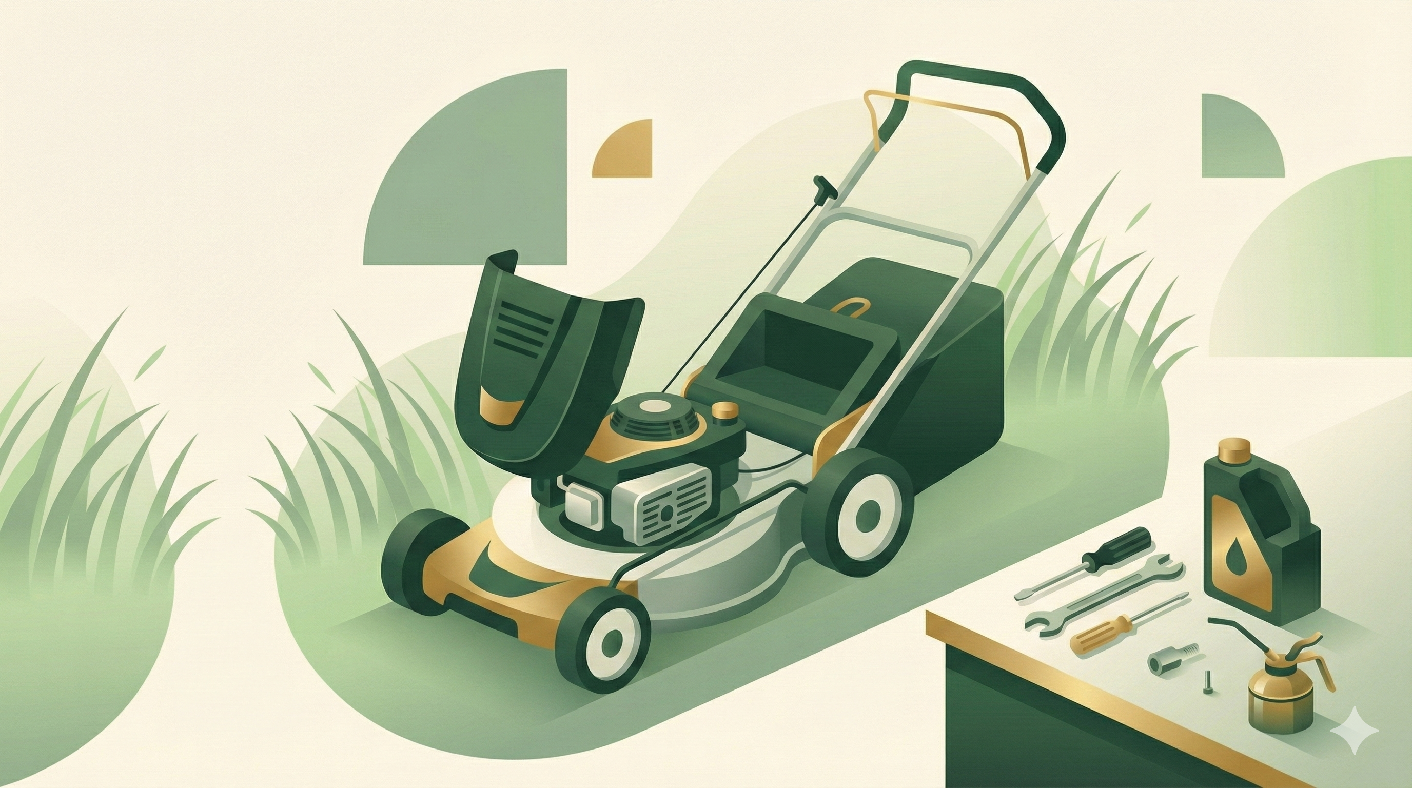 Illustration of lawn mower repair